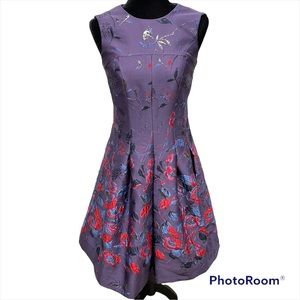 Rickie Freeman for Teri Jon Sleeveless Fit-&-Flare Jacquard Dress